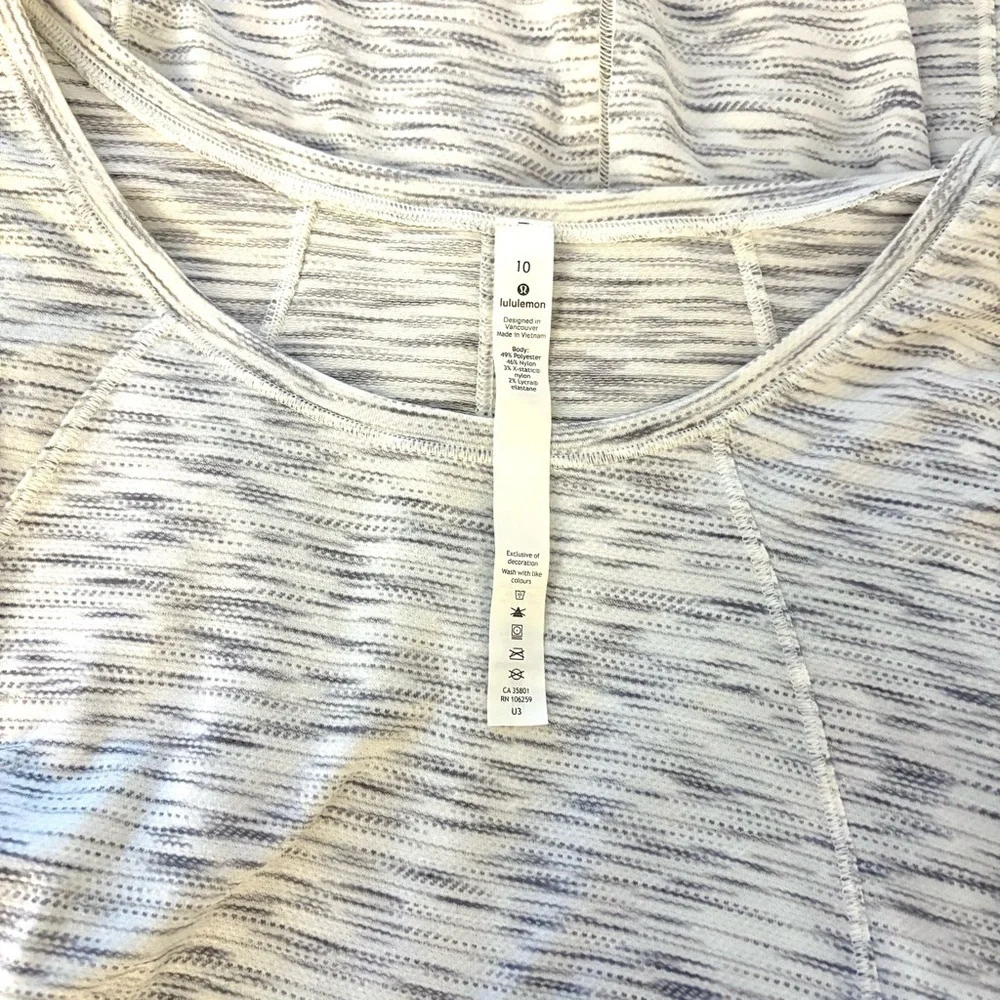 Lululemon 5 Mile Long Sleeve, Tiger Space Dye Black White